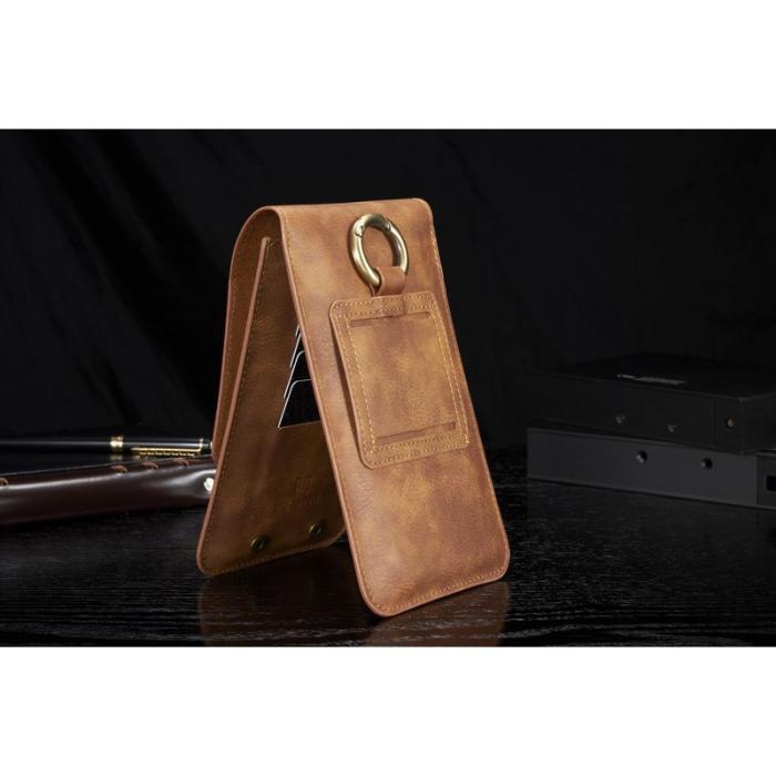 DG.MING - DG.MING Universal Split Leather Waist Bag med kortfack - Brun