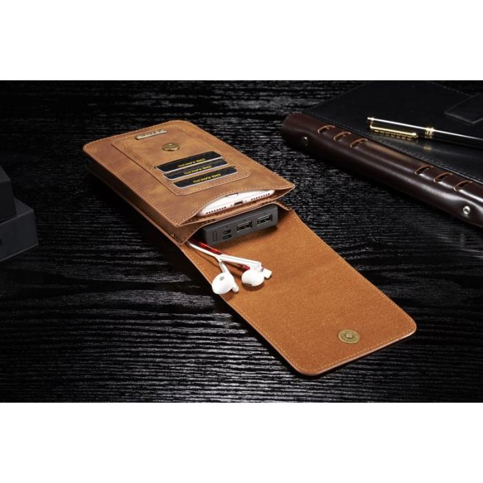 DG.MING - DG.MING Universal Split Leather Waist Bag med kortfack - Brun