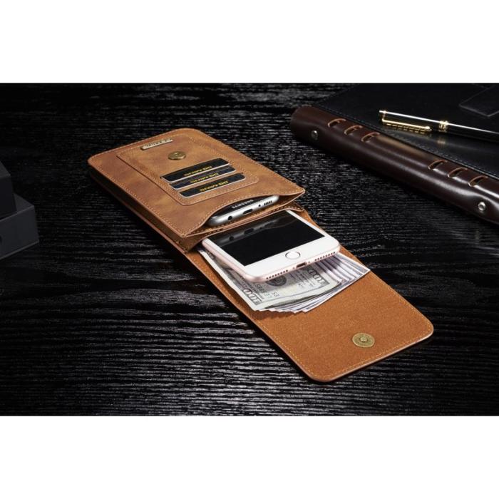 DG.MING - DG.MING Universal Split Leather Waist Bag med kortfack - Brun