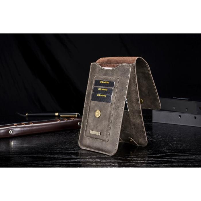 DG.MING - DG.MING Universal Split Leather Waist Bag med Kortfack - Coffee