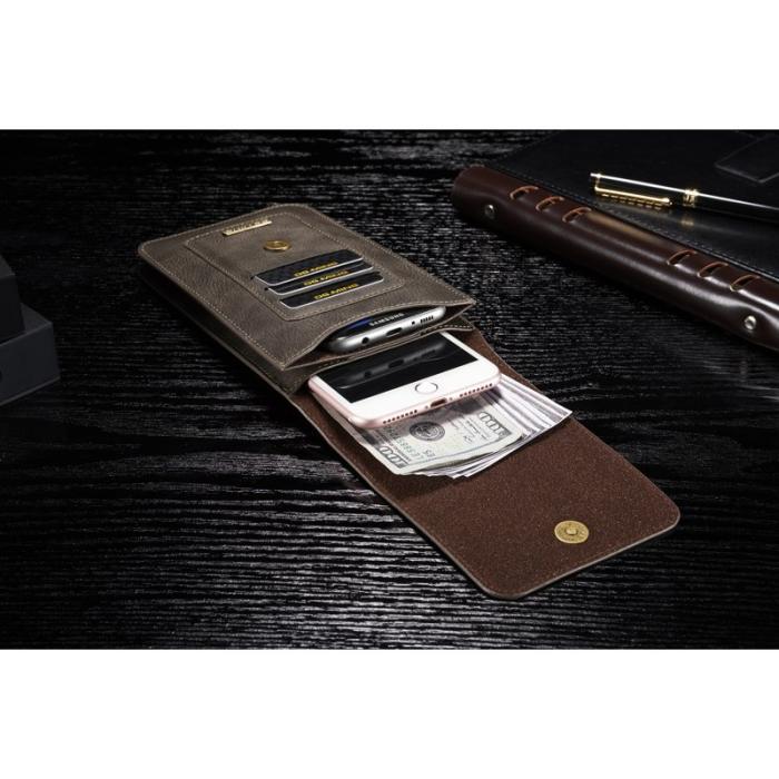 DG.MING - DG.MING Universal Split Leather Waist Bag med Kortfack - Coffee