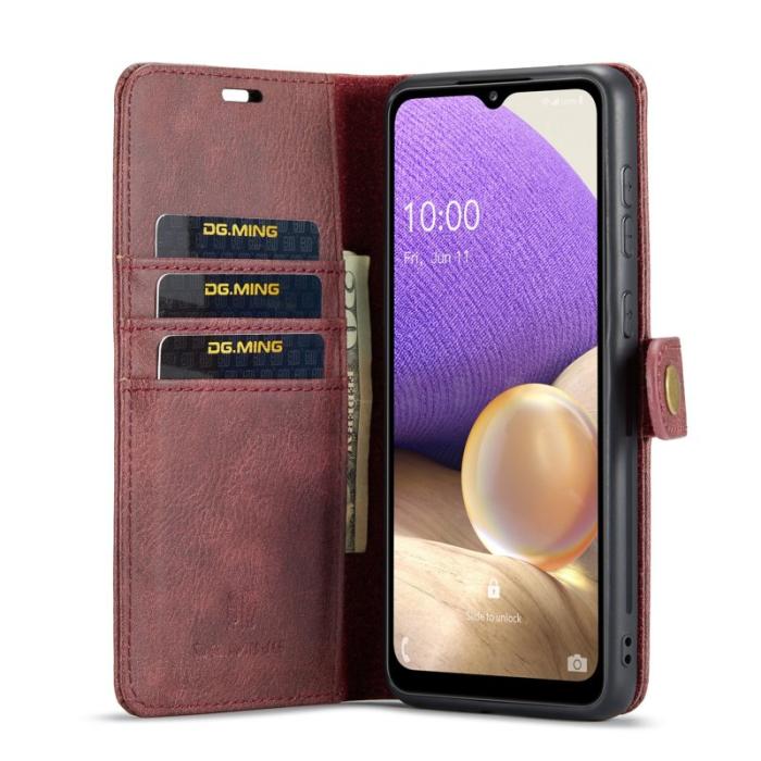 DG.MING - DG.MING Wallet Case Folio Flip Stand Samsung Galaxy A33 5G Röd