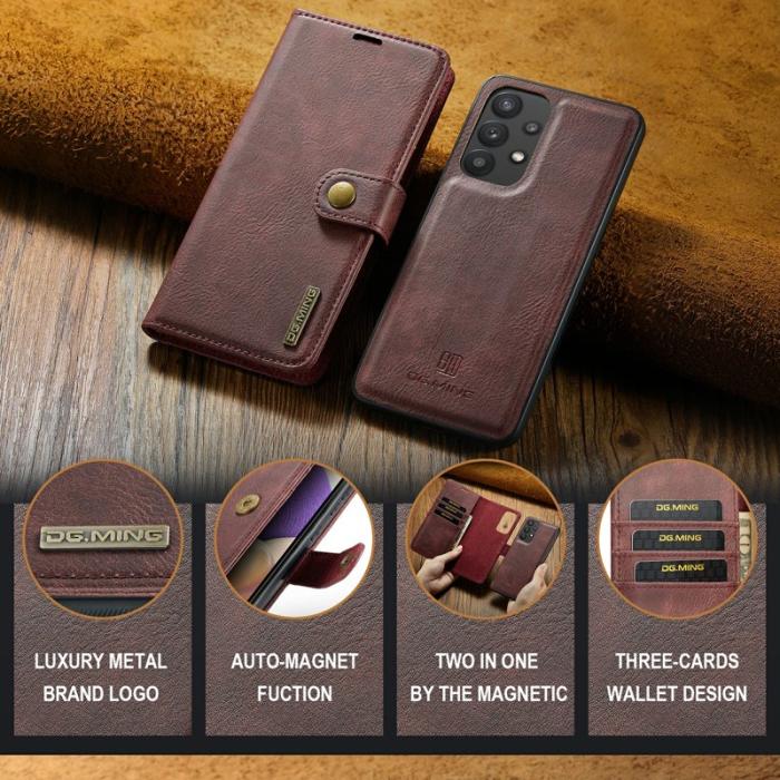 DG.MING - DG.MING Wallet Case Folio Flip Stand Samsung Galaxy A33 5G Röd