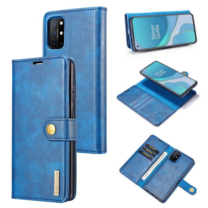 DG.MING - DG.MING Wallet Split Leather Cover OnePlus 8T Fodral Blå