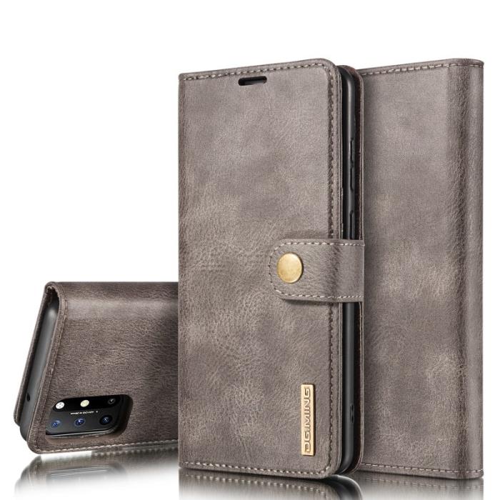 DG.MING - DG.MING Wallet Split Leather Cover OnePlus 8T Fodral Grå