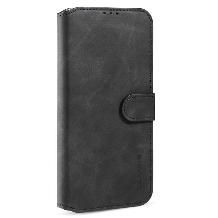 DG.MING - DG.MING Wallet Stand Fodral Retro Läder för iPhone 13 Pro - Svart