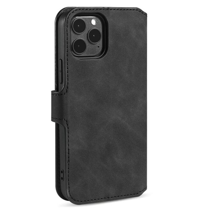 DG.MING - DG.MING Wallet Stand Fodral Retro Läder för iPhone 13 Pro - Svart