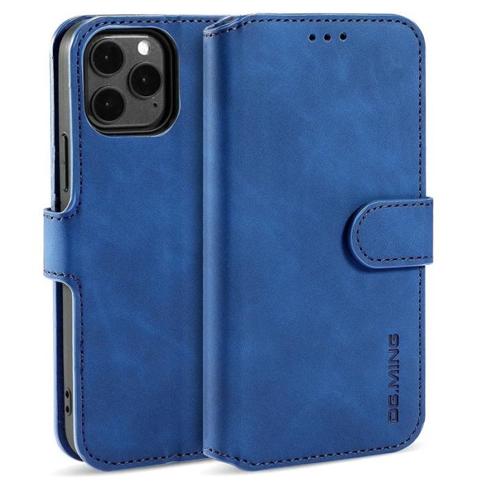 DG.MING - DG.MING Wallet Stand iPhone 13 Pro Fodral Retro Blå
