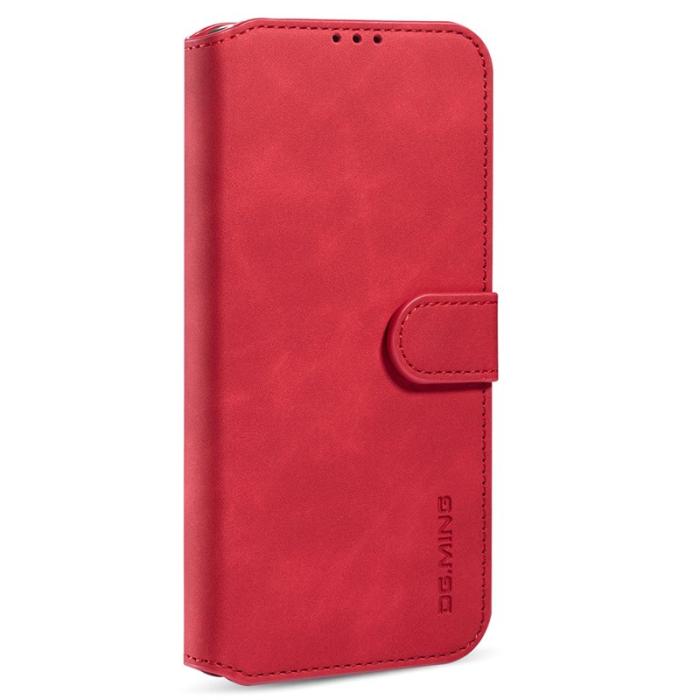 DG.MING - DG.MING Wallet Stand iPhone 13 Pro Fodral Retro Röd