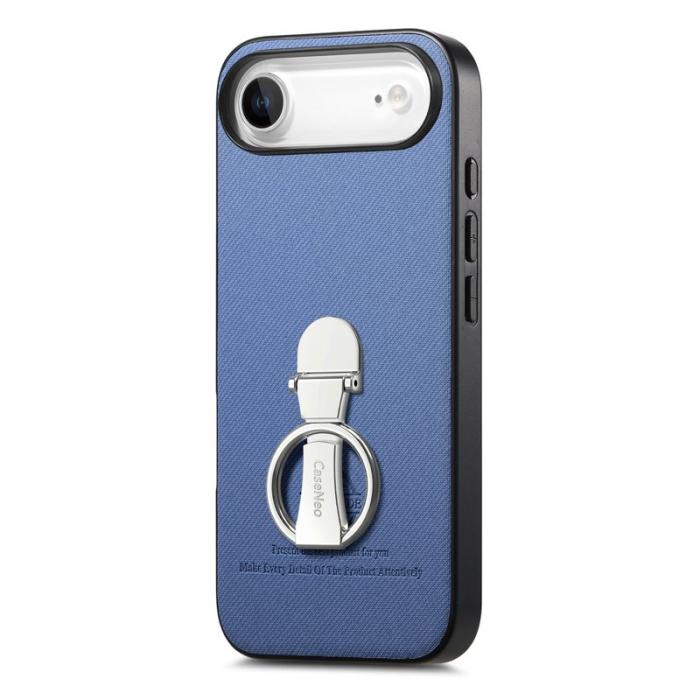 CASENEO - iPhone Air Case Fodral Kickstand Läder Blå