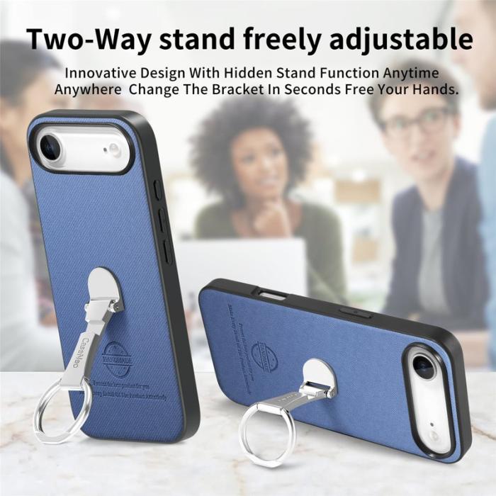 CASENEO - iPhone Air Case Fodral Kickstand Läder Blå