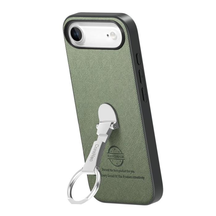 CASENEO - iPhone Air Case Fodral Kickstand Läder Grön