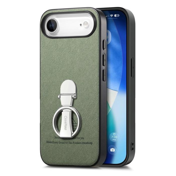 CASENEO - iPhone Air Case Fodral Kickstand Läder Grön