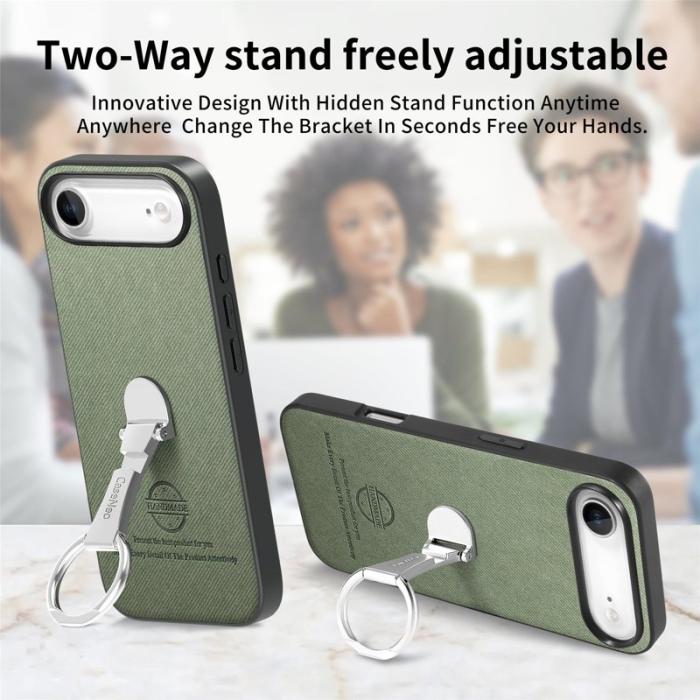 CASENEO - iPhone Air Case Fodral Kickstand Läder Grön