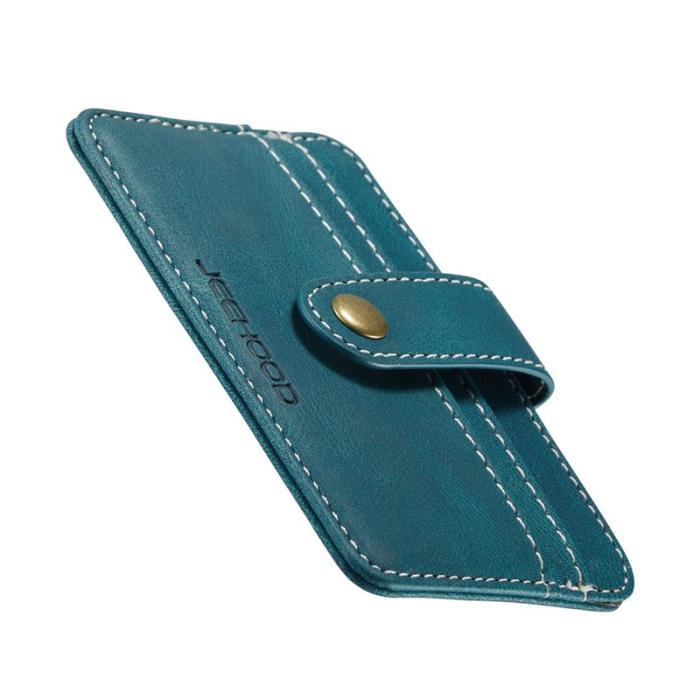 JEEHOOD - JEEHOOD 2-i-1 Anti-theft Fodral i PU-läder för iPhone 13 Pro - Blå