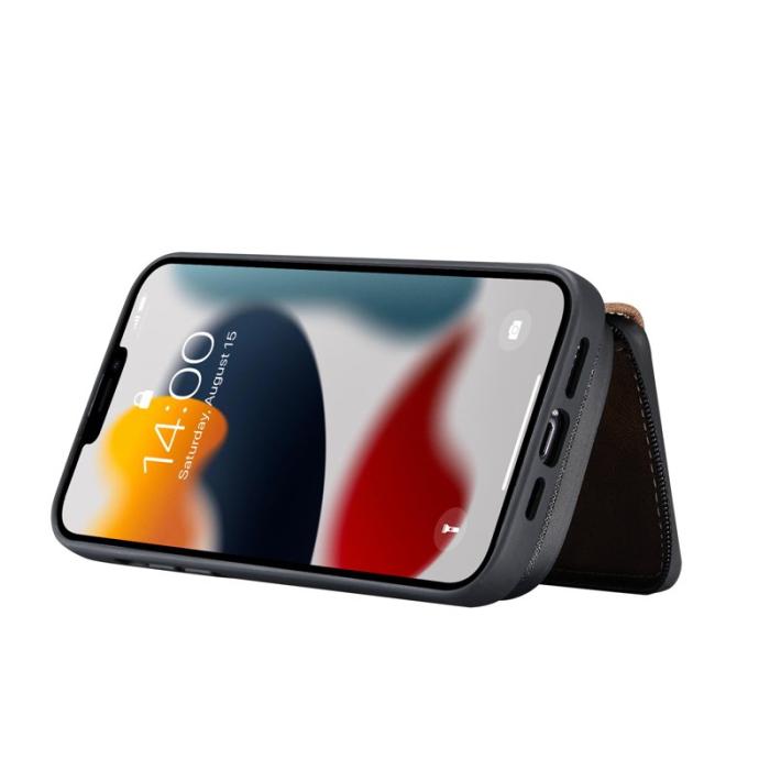 JEEHOOD - JEEHOOD 2-i-1 Hybrid Skal med Fodral för iPhone 13 Pro - Brun