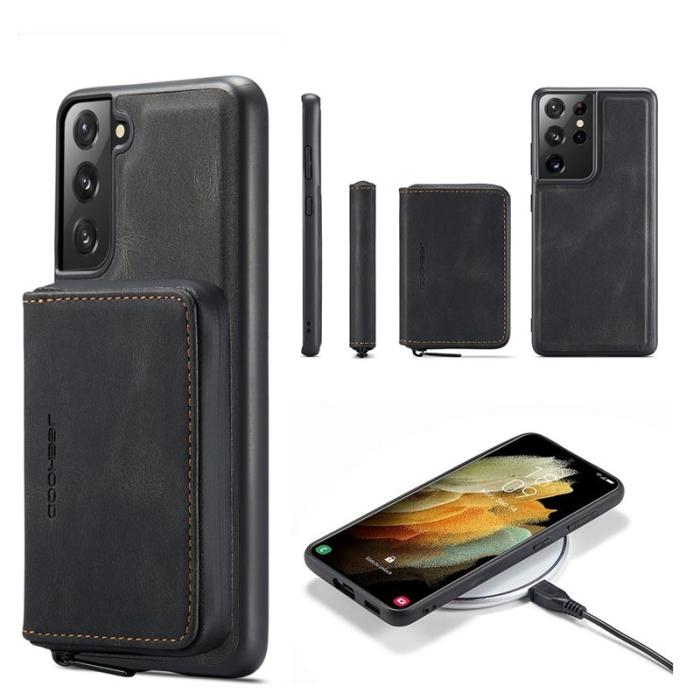 JEEHOOD - JEEHOOD 2-i-1 Magnetisk Plånboksfodral Samsung Galaxy S22+ Svart