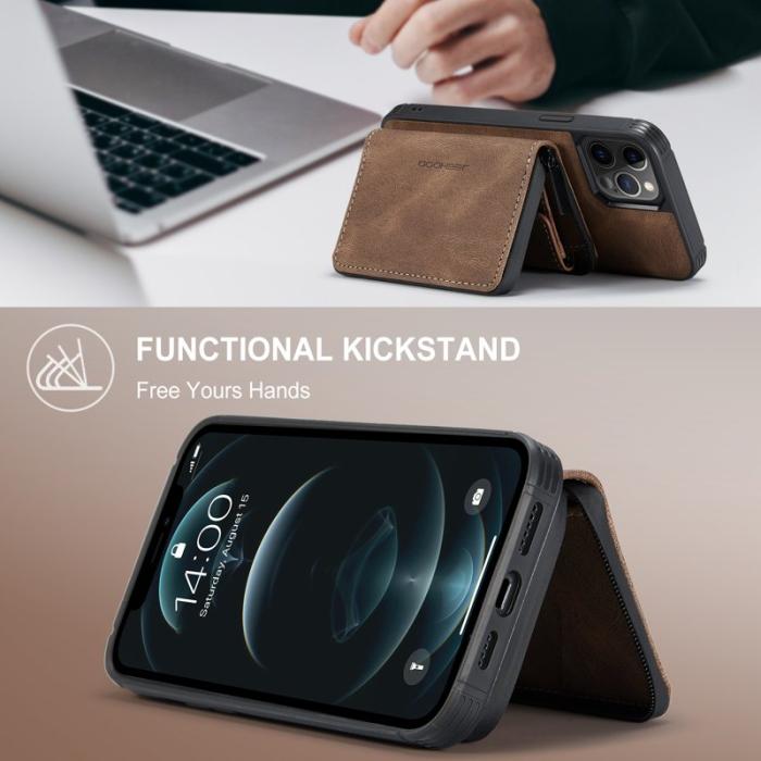 JEEHOOD - JEEHOOD 2-in-1 Hybrid Skal med Fodral för iPhone 12 Pro - Brun