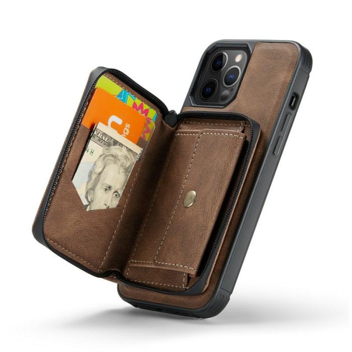 JEEHOOD - JEEHOOD 2-in-1 Hybrid Skal med Fodral för iPhone 12 Pro - Brun