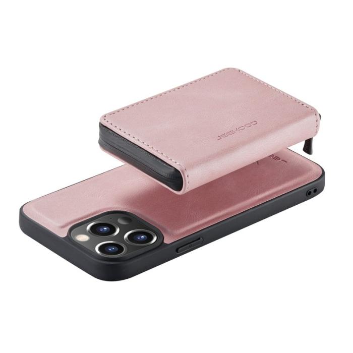 JEEHOOD - JEEHOOD 2-in-1 Hybrid Skal med Fodral för iPhone 13 Pro Max - Rosa