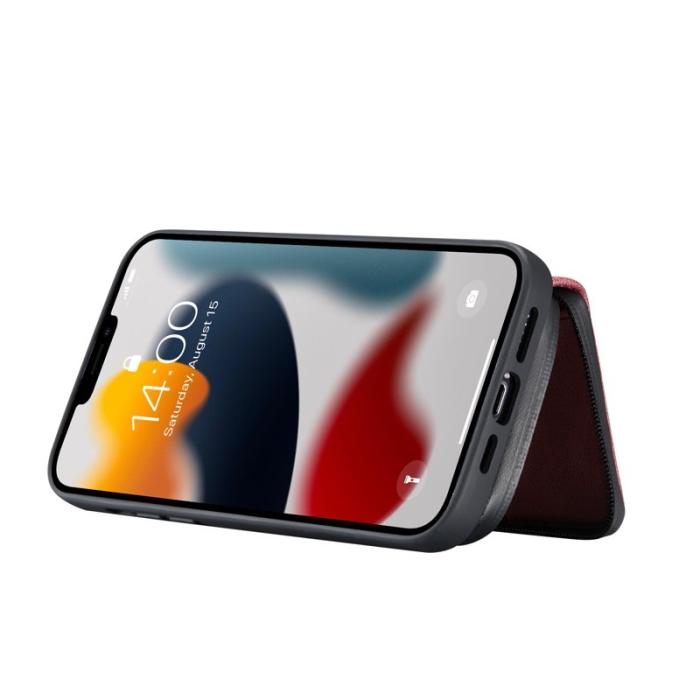 JEEHOOD - JEEHOOD 2-in-1 Hybrid Skal med Fodral för iPhone 13 Pro - Röd