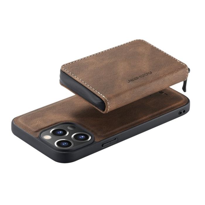 JEEHOOD - JEEHOOD 2-in-1 Hybrid Skal med Fodral i Brun för iPhone 13 Pro Max