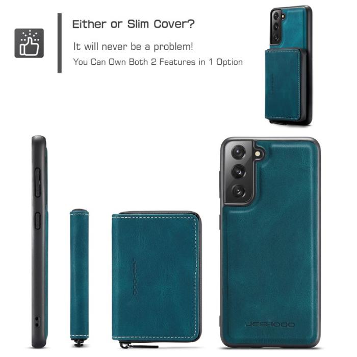 JEEHOOD - JEEHOOD 2-in-1 Magnetisk Plånboksfodral Samsung Galaxy S22+ Blå