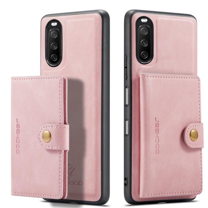 JEEHOOD - JEEHOOD Detachable 2-i-1 Läder TPU Fodral Sony Xperia 10 III Rose Gold