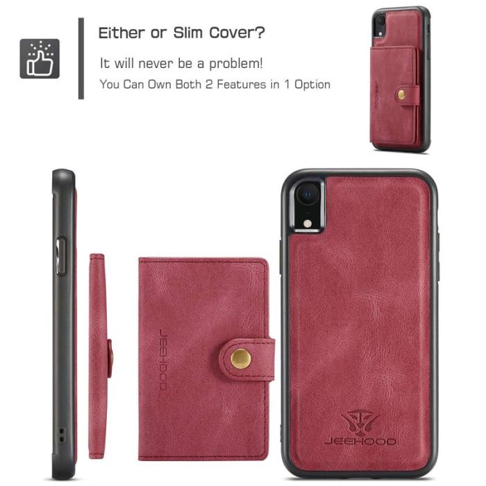 JEEHOOD - JEEHOOD Detachable Fodral iPhone XR 6.1 tum Röd