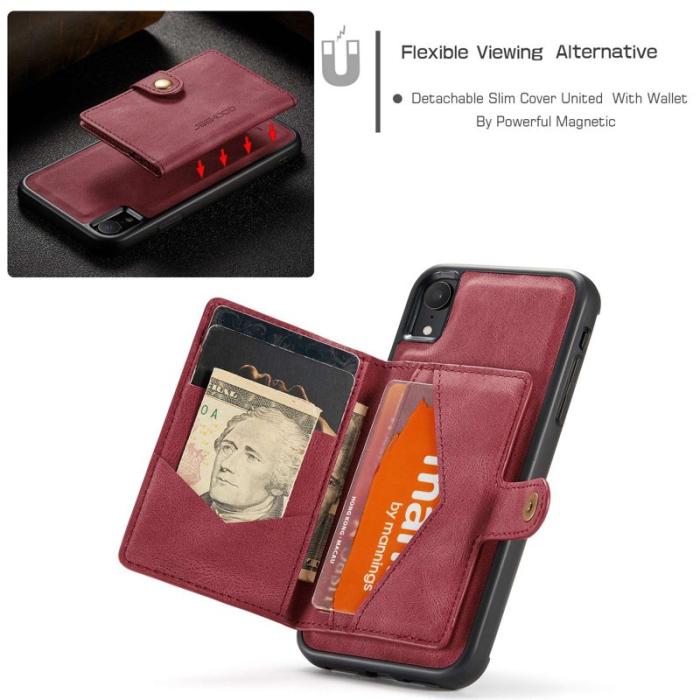 JEEHOOD - JEEHOOD Detachable Fodral iPhone XR 6.1 tum Röd