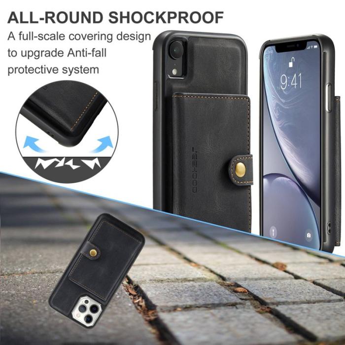 JEEHOOD - JEEHOOD Detachable Fodral iPhone XR 6.1 tum Svart