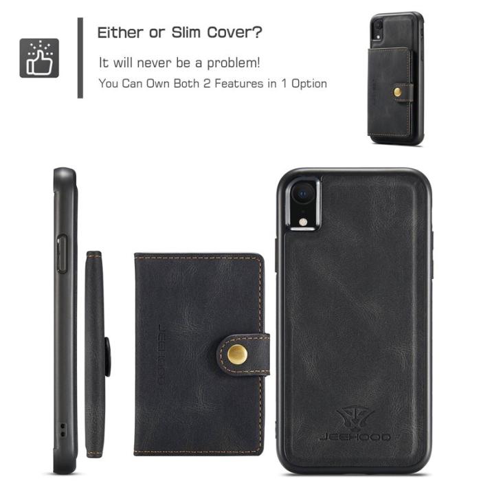 JEEHOOD - JEEHOOD Detachable Fodral iPhone XR 6.1 tum Svart