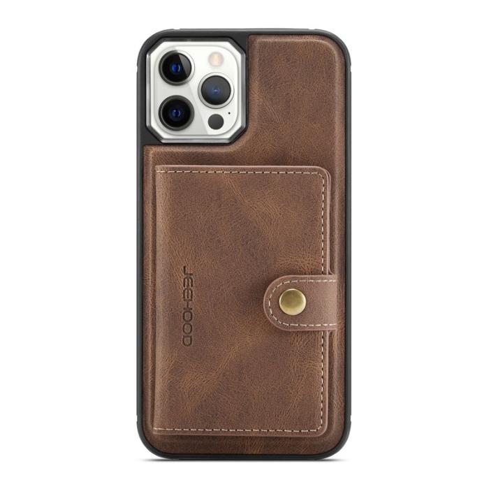JEEHOOD - JEEHOOD Detachable Magnetic Wallet Skal iPhone 12 Pro - Brun