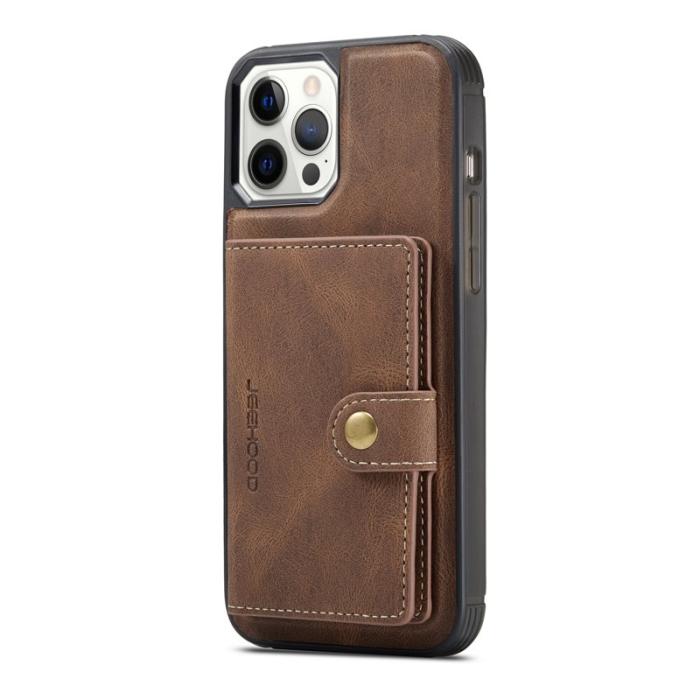 JEEHOOD - JEEHOOD Detachable Magnetic Wallet Skal iPhone 12 Pro - Brun
