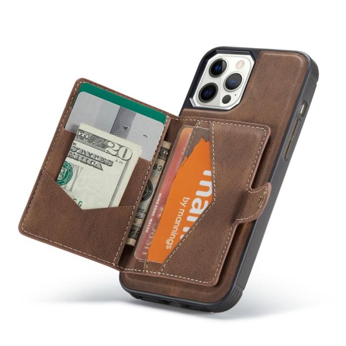 JEEHOOD - JEEHOOD Detachable Magnetic Wallet Skal iPhone 12 Pro - Brun