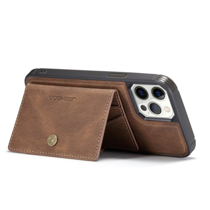 JEEHOOD - JEEHOOD Detachable Magnetic Wallet Skal iPhone 12 Pro - Brun
