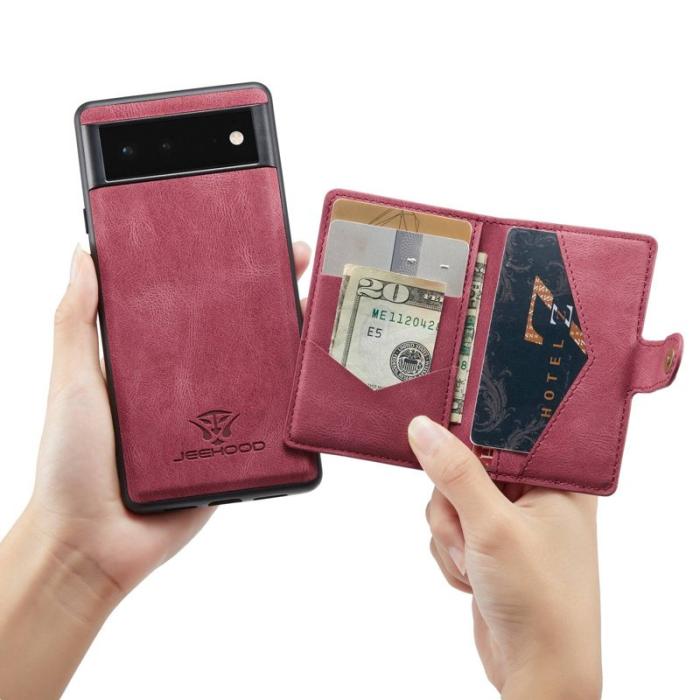 JEEHOOD - JEEHOOD Detachable Wallet Case Google Pixel 7 5G Röd