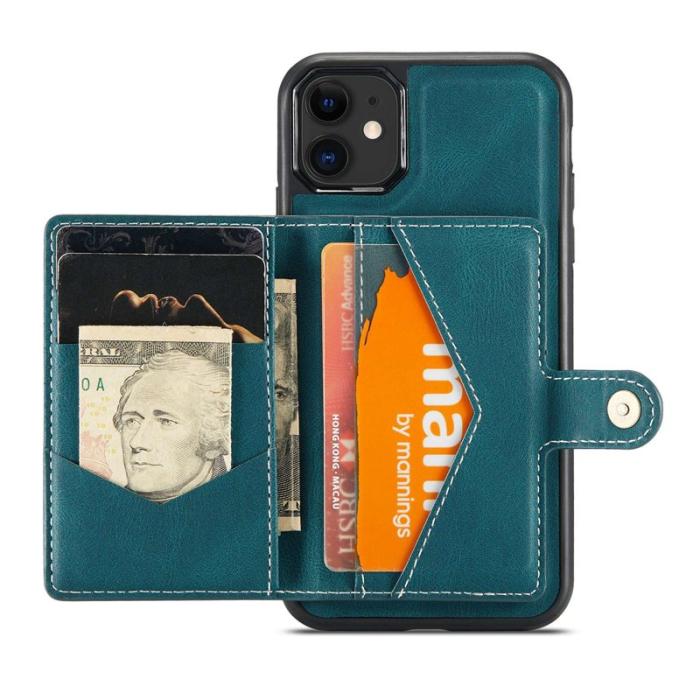 JEEHOOD - JEEHOOD Detachable Wallet Skal för iPhone 11 Grön