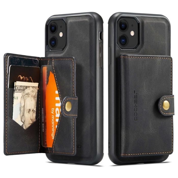 JEEHOOD - JEEHOOD Detachable Wallet Skal för iPhone 11 - Svart