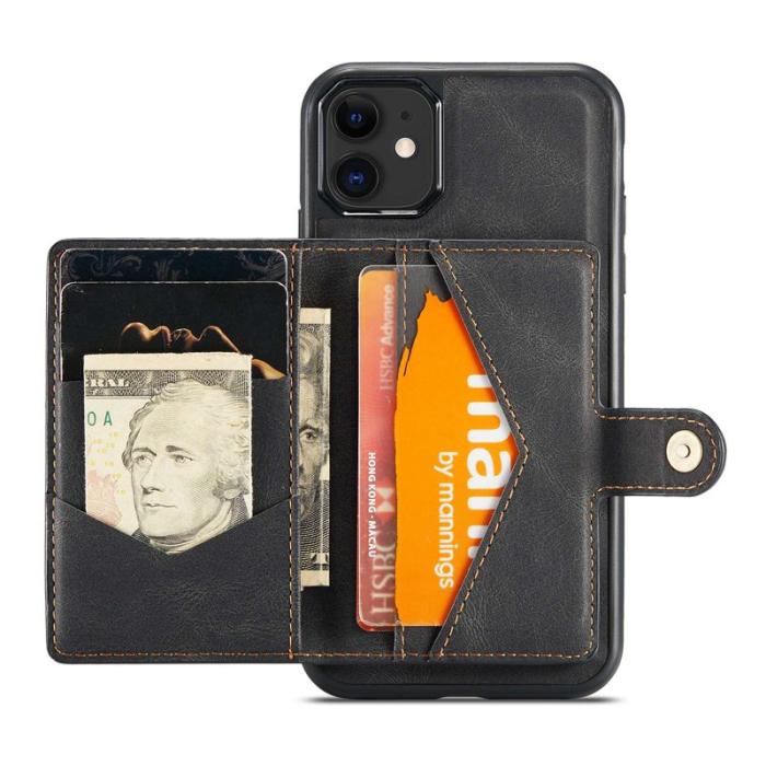 JEEHOOD - JEEHOOD Detachable Wallet Skal för iPhone 11 - Svart