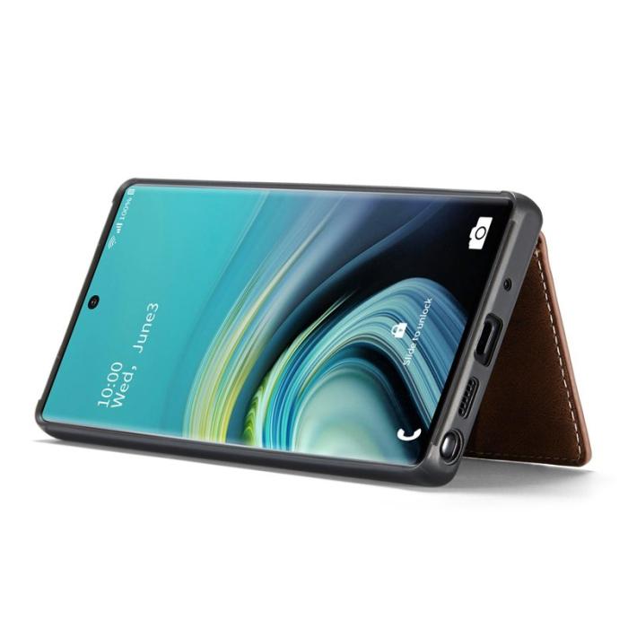JEEHOOD - JEEHOOD Galaxy Note20 4G/5G Konstläder Plånboksfodral med Ställ - Brun