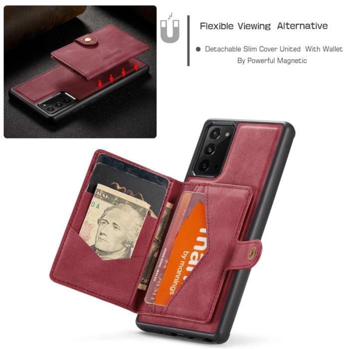 JEEHOOD - JEEHOOD Galaxy Note20 4G/5G Fodral med Ställ - Röd