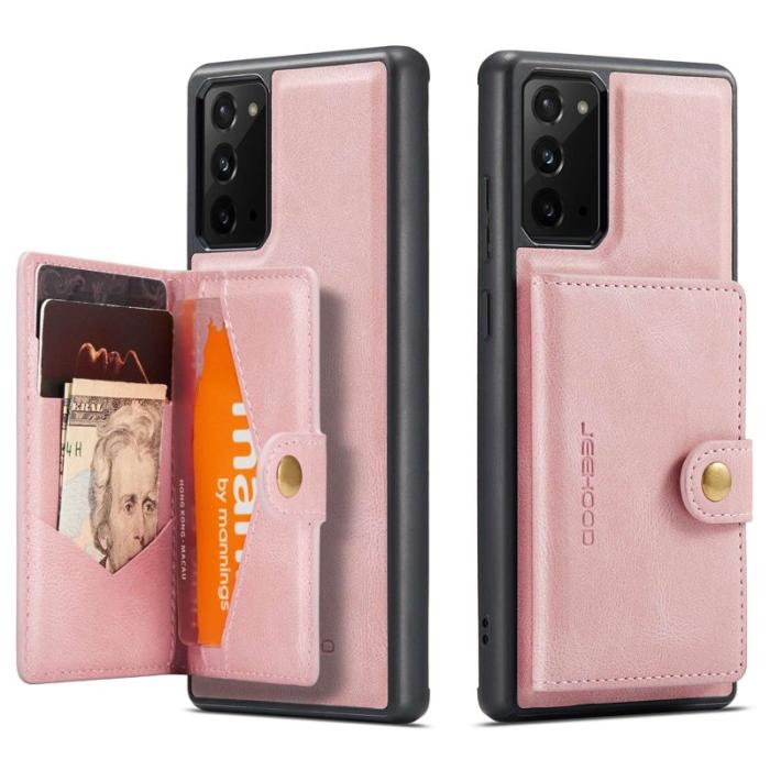 JEEHOOD - JEEHOOD Galaxy Note20 Fodral Detachable Läder TPU Rose Gold