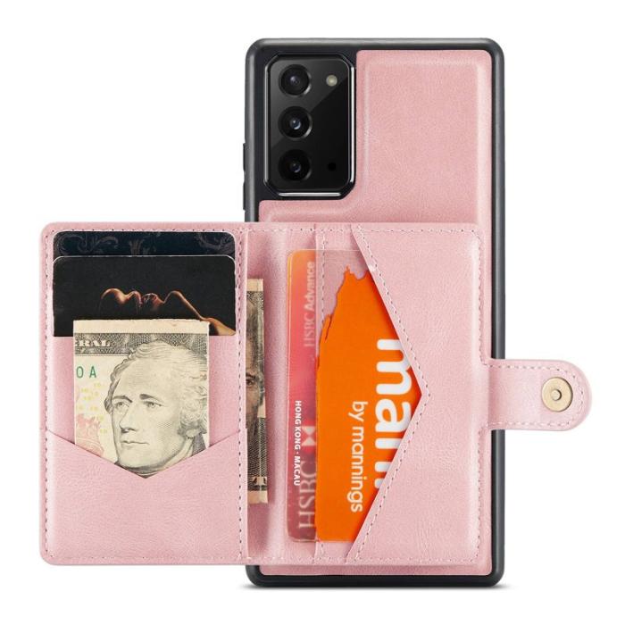 JEEHOOD - JEEHOOD Galaxy Note20 Fodral Detachable Läder TPU Rose Gold