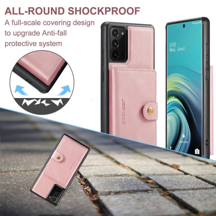 JEEHOOD - JEEHOOD Galaxy Note20 Fodral Detachable Läder TPU Rose Gold