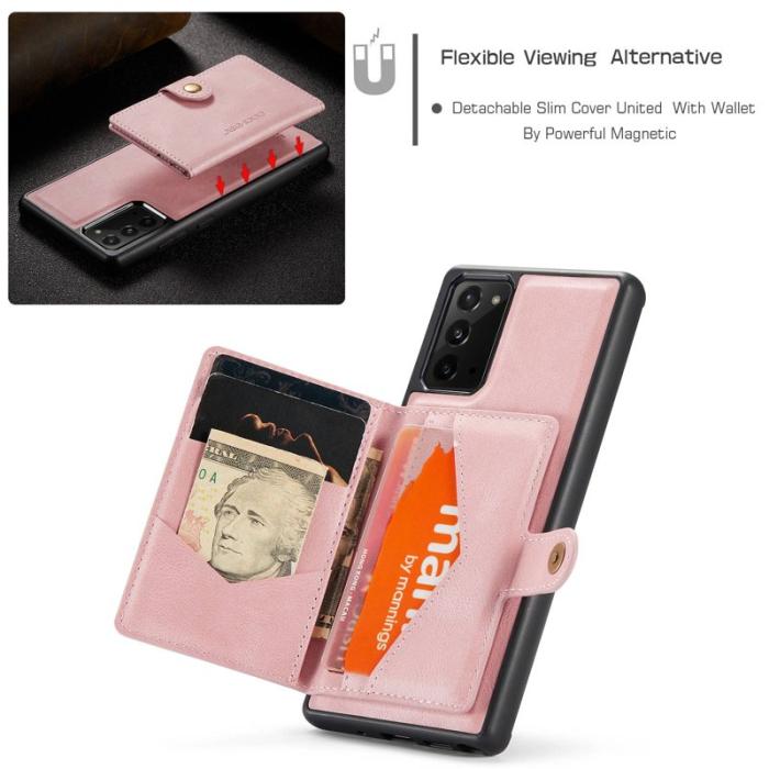 JEEHOOD - JEEHOOD Galaxy Note20 Fodral Detachable Läder TPU Rose Gold