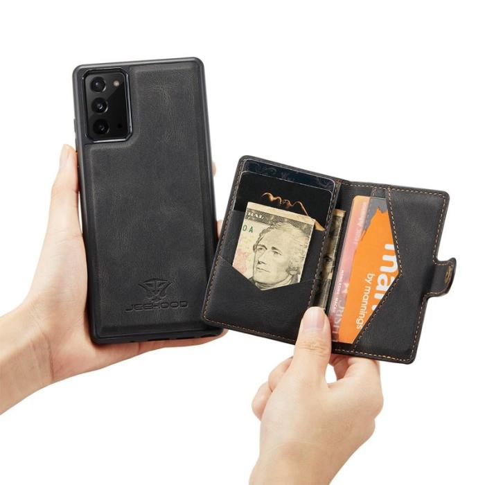 JEEHOOD - JEEHOOD Galaxy Note20 Fodral Detachable Läder TPU Svart