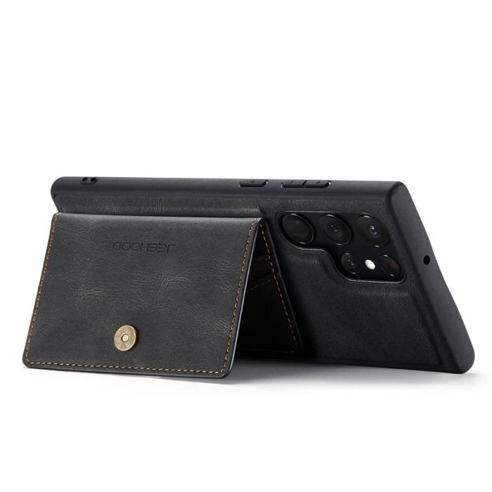 JEEHOOD - JEEHOOD Galaxy S22 Ultra 5G Skal Läder TPU Fodral Svart