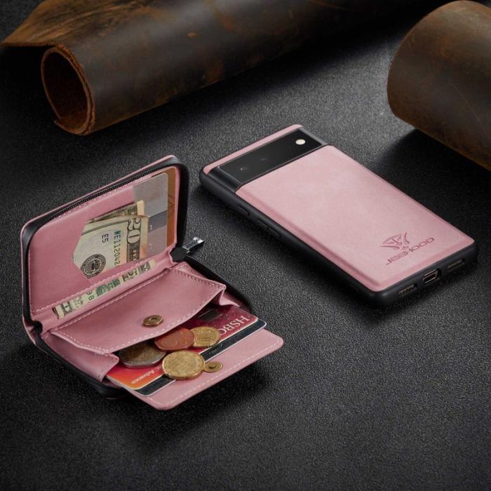 JEEHOOD - JEEHOOD Google Pixel 7 5G Fodral med Ställning - Rosa