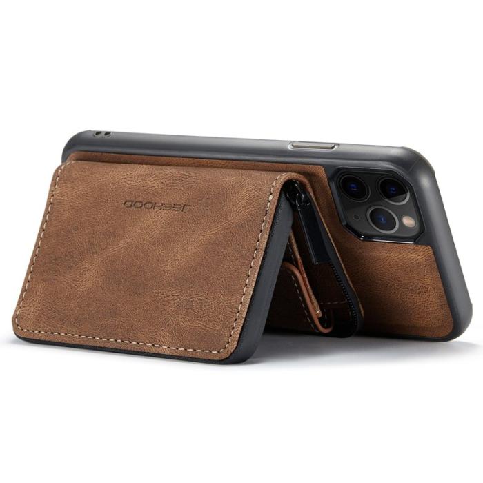 JEEHOOD - JEEHOOD iPhone 11 Pro Fodral Läder TPU Magnetisk Brun